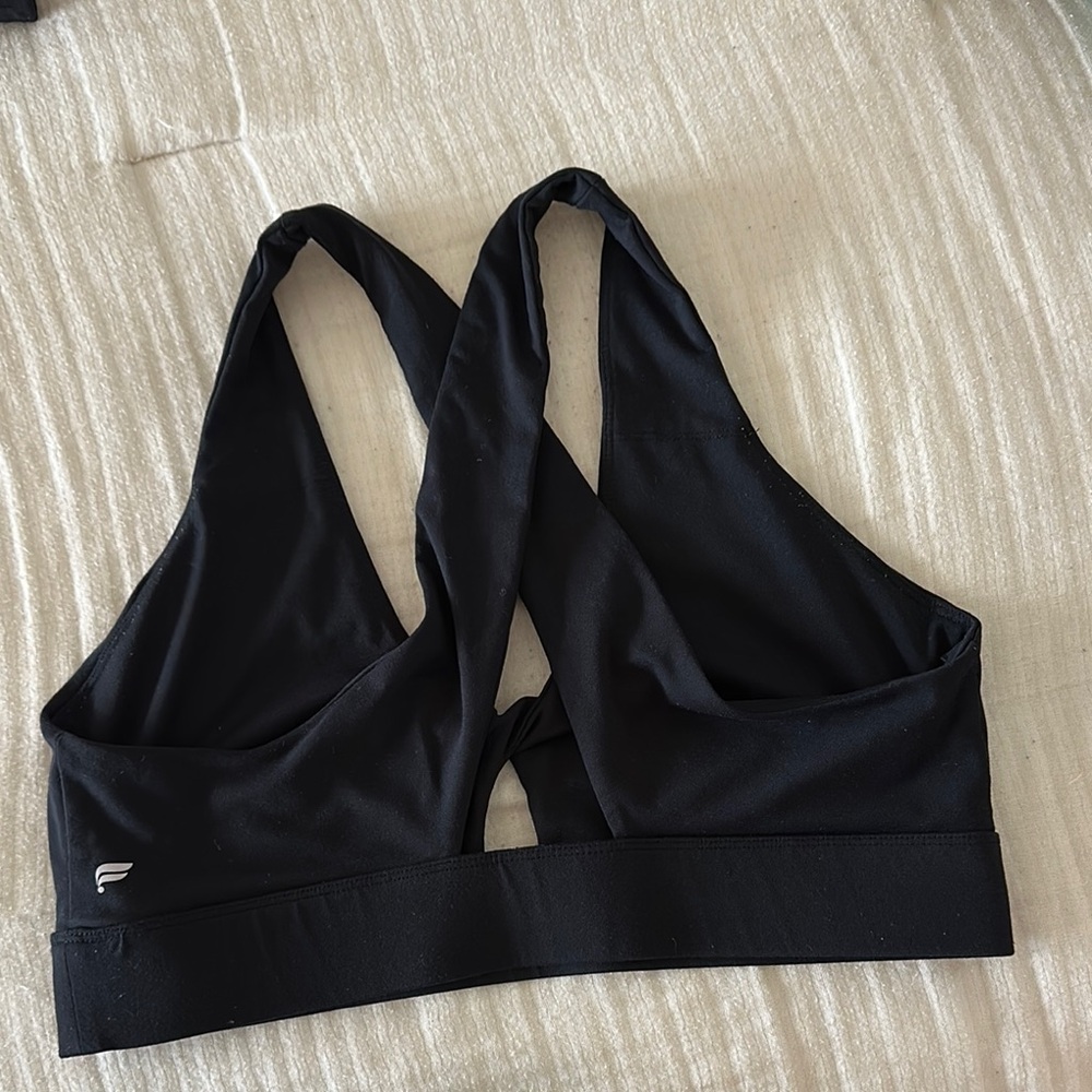 Fabletics Black Cross-Back Sports Bra - Picture 2 of 2